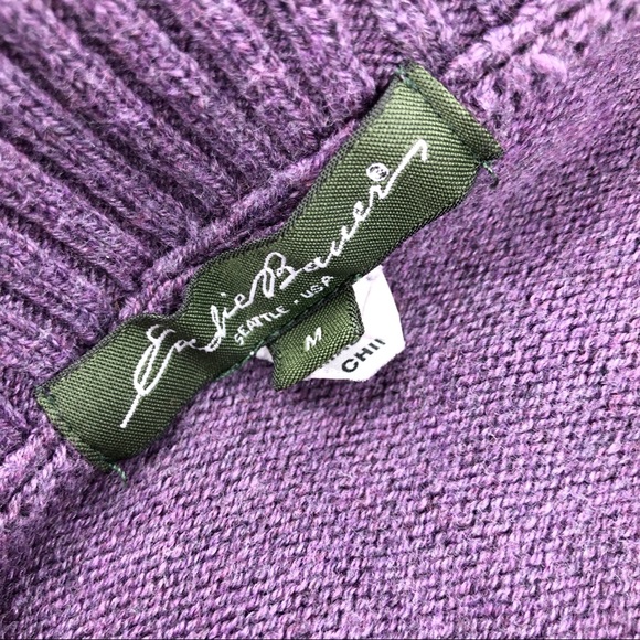 Eddie Bauer Purple Knit Sweater Zip Neck - Picture 8 of 8